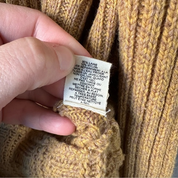 Anthropologie Birds On A Wire Yellow Wool Blend Knit Cardigan Sweater Small - Picture 7 of 8